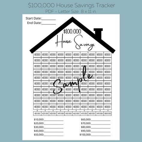 Excited to share this item from my #etsy shop: 100k House Savings Tracker, Printable, Savings Goal, New House Tracker, 100,000 House Tracker Planner House Savings Plan, House Savings Tracker, Expense Planner, House Savings, Savings Tracker Printable, Saving Methods, Saving Money Chart, Savings Chart, Money Chart