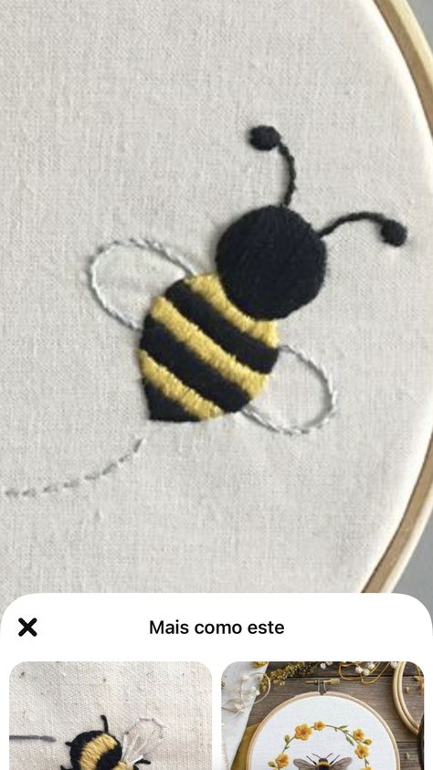 Bumble Bee Embroidery Simple, New Born Dress, Cool Stitches, Making Outfits, Bee Embroidery, Hand Embroidery Projects, Pattern Embroidery, Hand Embroidery Stitches, Bookmarks Handmade