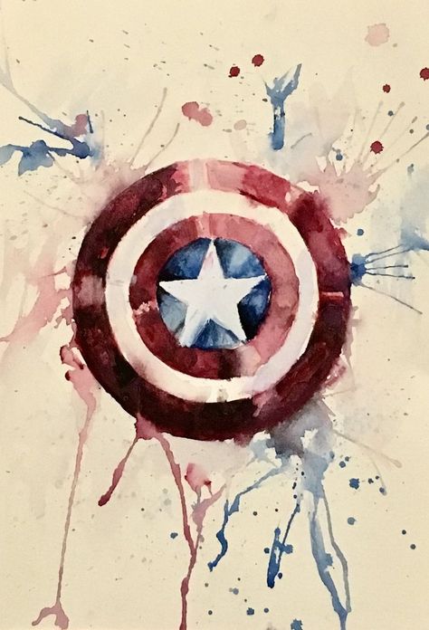 Capt America Tattoo, Marvel Painting Ideas, Captain America Drawing, Captain America Aesthetic, Kapten Marvel, Captain America Logo, Avengers Tattoo, Captain America Art, Marvel Paintings