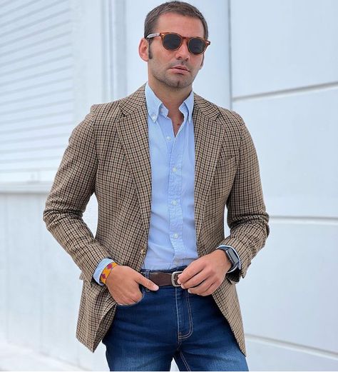 Plaid Blazer Men, Tan Blazer Outfits, Blazer Men Outfit, Brown Plaid Blazer, Plaid Blazer Outfit, Blazer Outfits Men, Blazer Men, Tan Blazer, Mens Casual Dress Outfits