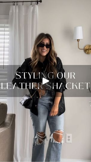 11K views · 1.4K reactions | Edge up your look! Style our Black Leather Shacket effortlessly – perfect for a chic street-style vibe. Pair with denim and boots for an on-trend ensemble. 🖤🌟 

#LeatherShacket #StreetStyleChic #EdgyFashion #FashionInspiration #StyleEssentials #BlackOnBlack #Fashionista #TrendyOutfit #EffortlessStyle | Magnolia Boutique | Trout Recording · Today's The First Black Leather Shacket, Leather Shacket Outfit, Black Shacket, Distressed Outfit, Leather Shacket, Shacket Outfit, Denim And Boots, Street Style Chic, Fashion Essentials