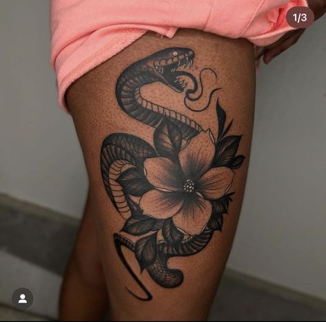 The broken heart stands out as a symbol of profound emotional resonance, representing not just heartbreak, but resilience, healing, and evolution. In this Bottom Tattoos For Women, Thigh Snake Tattoo, Thigh Tattoos Women Black, Inner Thigh Tattoos, On Hand Tattoo, Heart Tattoo Ideas, Thigh Piece Tattoos, Cute Shoulder Tattoos, 2024 Tattoo