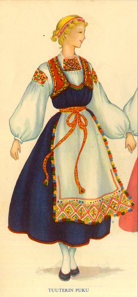 FolkCostume&Embroidery: Sarafan-like costumes of Europe Folk Clothing, Folk Costume, Finland, Russia, Embroidery, White