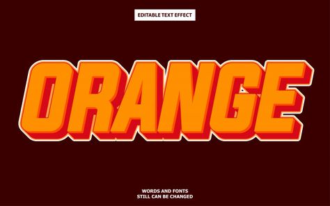 Orange bold text effect Premium Vector | Premium Vector #Freepik #vector #technology #typography #alphabet #font Orange Typography Design, Bold Text Design, Technology Typography, Typo Inspiration, Orange Typography, Dark Red Wallpaper, Red Words, Alphabet Font, Vector Technology