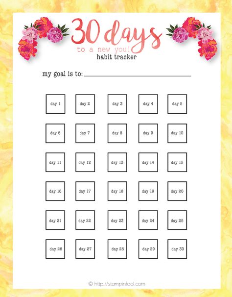 Whole30: 30 Day habit tracker Free Printable Bądź Fit, 30 Day Habit Tracker, Countdown Calendar Printable, Fitness Journal Printable, 30 Days Challenge, Fitness Tracker Printable, Tracker Free, Habit Tracker Printable, Days Challenge