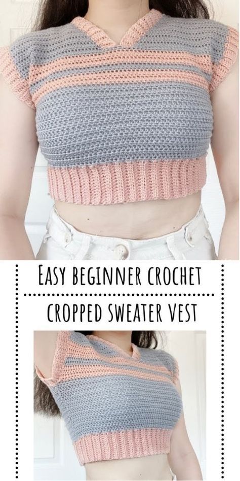 crochet clothing Crochet Blouse Pattern, Vest Pattern Free, Crochet Top Outfit, Crochet Idea, Crochet Vest Pattern, Aesthetic Crochet, Crochet Clothing And Accessories, Crochet Summer Tops, Beginner Crochet