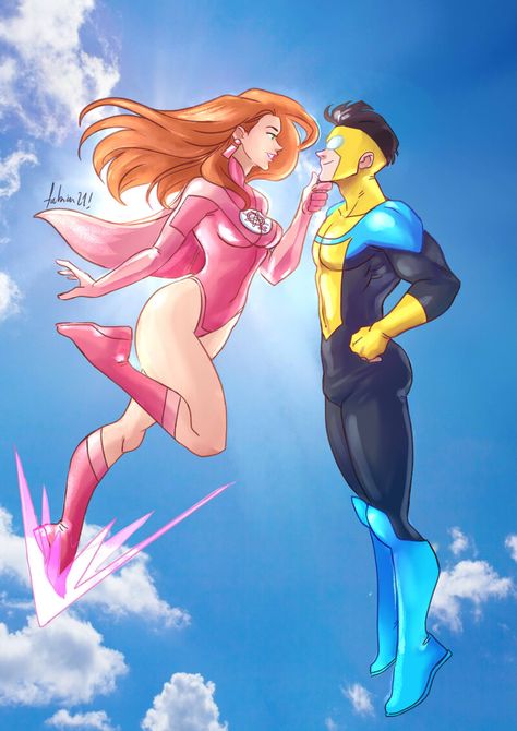 ArtStation - Mark & Eve from Invincible Invincible And Atom Eve, Invincible Fanart, Eve Wallpaper, Atom Eve, Savage Dragon, Invincible Comic, Urusei Yatsura, Indie Comic, Couples Comics