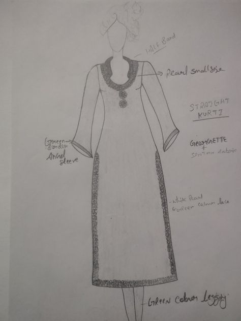 Cute Dress Designs Drawings, Kurta Sketch, Cute Dress Designs, Kurti Sketch, Sewing Classes For Beginners, Kurti Lehenga, Pencil Pattern, Abstract Painting Diy, Cubist Art