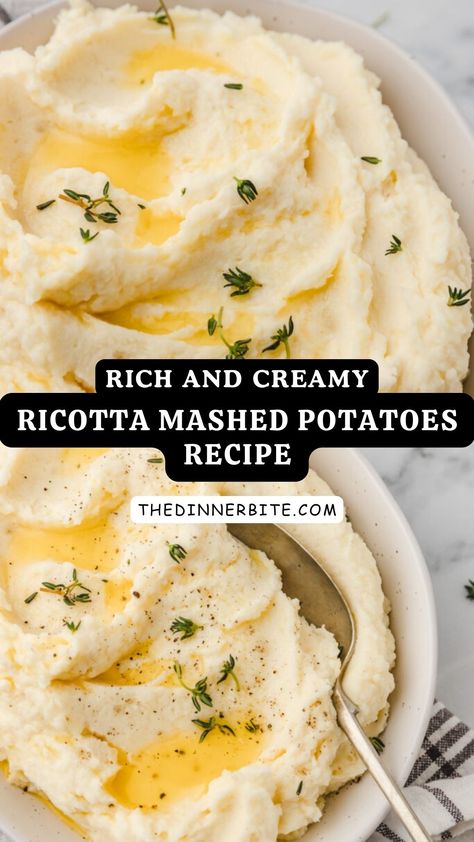 Discover how to create a delectable dish with our Rich and Creamy RICOTTA MASHED POTATOES recipe. Perfect for adding a special touch to your next meal, these mashed potatoes will surely leave you and your guests craving more. Ricotta Mashed Potatoes, Rosemary Mashed Potatoes Recipe, Alex Guarnaschelli Mashed Potatoes, Potatoes With Ricotta Cheese, Cheesy Garlic Mashed Potatoes Recipe, Mashed Potatoes With Ricotta Cheese, Low Sodium Mashed Potatoes, Creamy Buttery Mashed Potatoes, Bobby Flay Mashed Potatoes