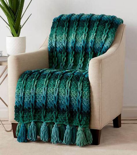 Cable Crochet Blanket, Crotchet Blankets, Bright Blanket, Cable Blanket, Cable Crochet, Material Studies, Cables Blanket, Teal Ombre, Crochet Crowd