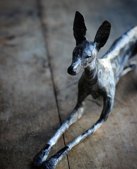 Mache Art, Clay Ideas, Air Dry Clay, Greyhound, Paper Mache, Four Legged, Dog Art, Lorraine, Figurative