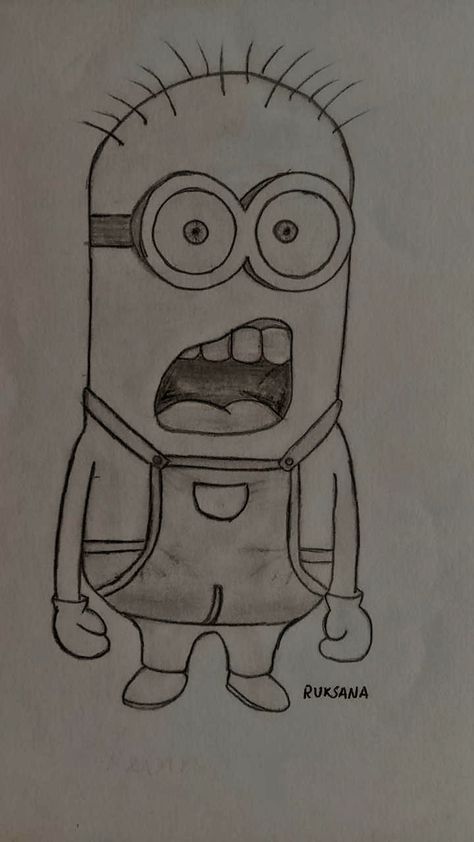 Minion Doodle, Minions Drawing, Minion Sketch, Cool Eye Drawings, Minion Drawing, Easy Graffiti Drawings, Christian Drawings, Cartoon Art Drawing, Funny Sketches