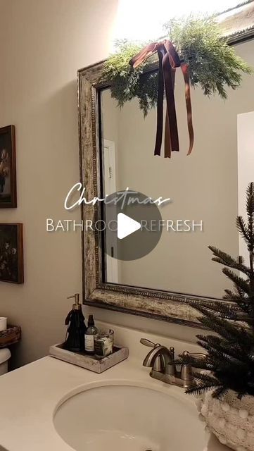 Chandra Pittman | Home Decor on Instagram: "✨️🎄Christmas Bathroom Inspo 🎄✨️

I've been waiting for this glass Tree soap dispenser to come back.  This year, Target released a different style. I linked some similar finds to recreate a similar look for a Christmas bathroom refresh. 

Comment SHOP for links!" Classy Christmas Bathroom Decor, Powder Room Christmas Decor Ideas, Decorate Bathroom For Christmas, Christmas Powder Room, Christmas Decor Ideas For Bathroom, Bathroom Christmas Decor Ideas, Christmas Bathroom Ideas, Bathroom Christmas Decor, Ralph Lauren Christmas