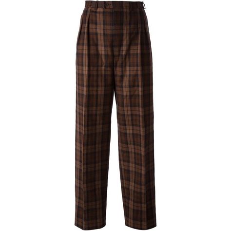 Yves Saint Laurent Vintage checked trousers (491 CAD) ❤ liked on Polyvore featuring pants, bottoms, trousers, brown, checkered pants, pleated trousers, vintage wool pants, wool pants and wide-leg pants Vintage Wide Leg Pants, Checked Pants, Saint Laurent Vintage, Png Clothes, Checkered Pants, Outfit Png, Checked Trousers, Pants Vintage, Vintage Pants