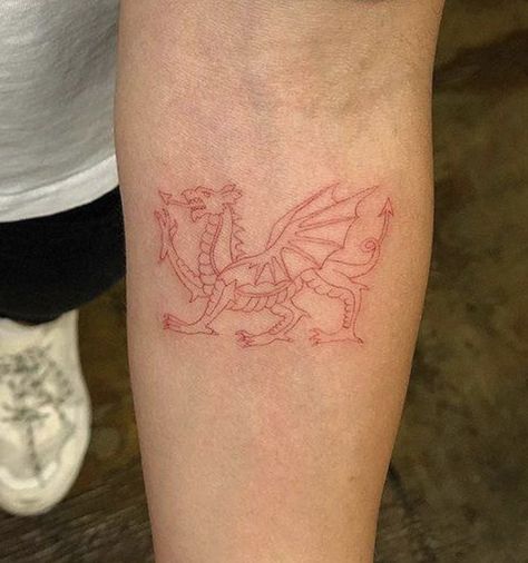 Welsh Dragon Tattoo, Welsh Tattoo, Dragon Tattoo Meaning, Red Dragon Tattoo, Small Dragon Tattoos, Inner Forearm Tattoo, Mark Tattoo, Dragon Tattoo For Women, Welsh Dragon