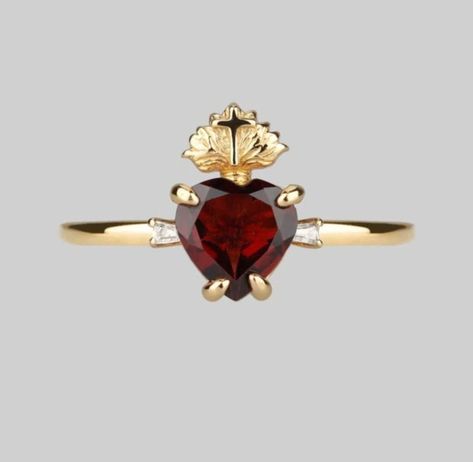 Red Engagement Ring, Engagement Rings Romantic, Engagement Model, Crystal Cross, Heart Crystal, Simple Engagement Rings, Heart Shaped Rings, Cubic Zirconia Rings, Chic Jewelry