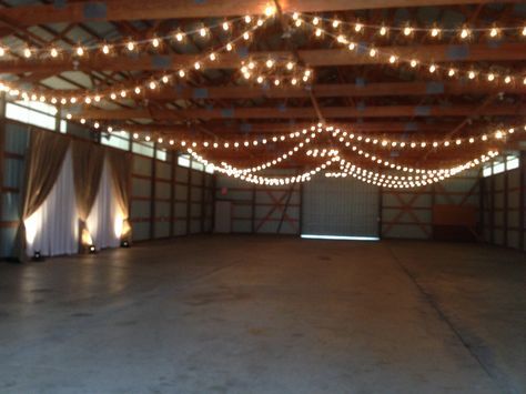 Machine Shed Wedding, Shed Wedding, String Lighting, Wedding Ceiling, Barn Wedding Reception, Barn Parties, Barn Wedding Decorations, Future Wedding Plans, Business Meeting