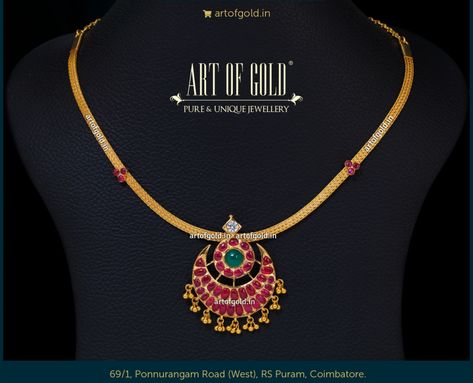 Pretty Gold Necklaces, Red Stone Necklace, Kids Gold Jewelry, Neck Pieces Jewelry, Black Beads Mangalsutra Design, Ruby Necklace Pendant, New Gold Jewellery Designs, Fancy Jewelry Necklace, Sri Yantra