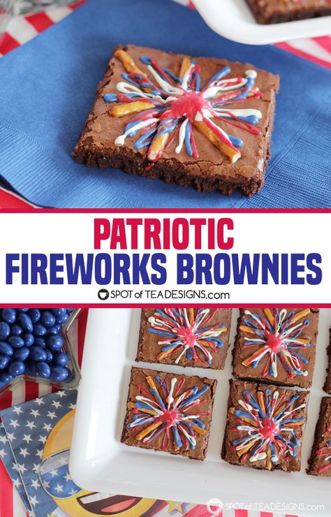 Memorial Day Brownies, Patriotic Brownies, 4th Of July Brownies, Sprinkle Brownies, Tailgate Treats, Decorated Brownies, Salty Desserts, Holiday Eating, Holiday Dessert