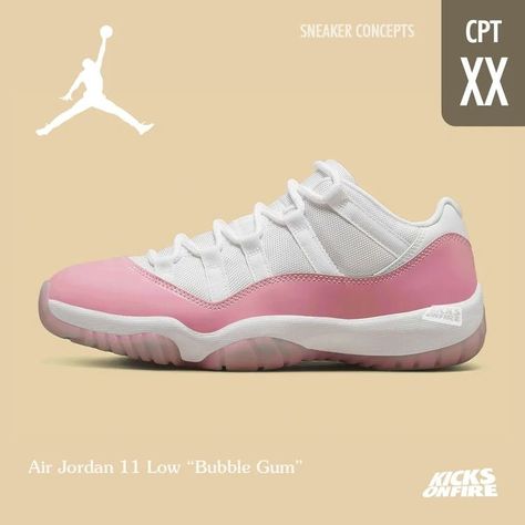 Pink Jordan 11, Pink Jordans, Air Jordan 11 Low, Jordan 11 Low, Trendy Shoes Sneakers, Nike Shoes Girls, Jordan Shoes Girls, Preppy Shoes, Pretty Shoes Sneakers