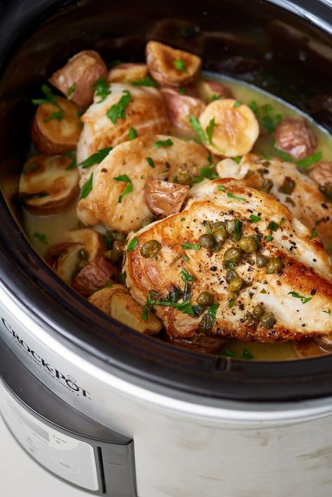 Chicken Dinner Ideas, Easy Slow Cooker Chicken, Quick Food, Chicken Piccata, Chicken Slow Cooker Recipes, Easy Slow Cooker, Slow Cooker Chicken, Cinnamon Roll, Chicken Dinner Recipes