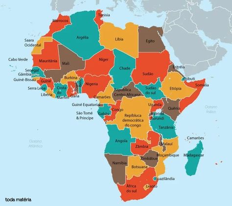 Aspectos gerais da África: mapa, países e economia - Toda Matéria Africa Do Sul, Google Images