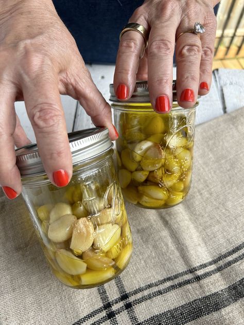 The Best Garlic Confit Recipe For Garlic Lovers @nocrumbsleft How To Use Garlic Confit, Canning Garlic Confit, Garlic Confit Recipes, Confit Recipes, Garlic Confit, How To Store Garlic, Crushed Garlic, Garlic Paste, Cooking Tools