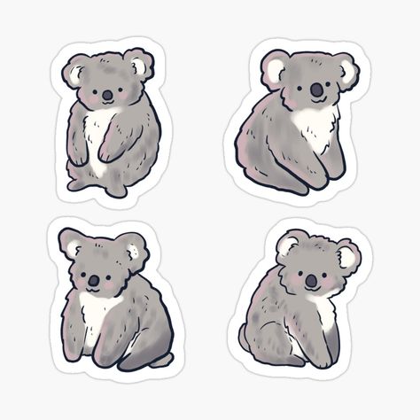 Get my art printed on awesome products. Support me at Redbubble #RBandME: https://www.redbubble.com/i/sticker/Koala-pack-by-Mayarart/160354755.EJUG5?asc=u Funny Koala, Cute Koala Bear, Bear Illustration, Animal Stickers, Koala Bear, Printable Stickers, Koala, Cute Stickers, Doodles