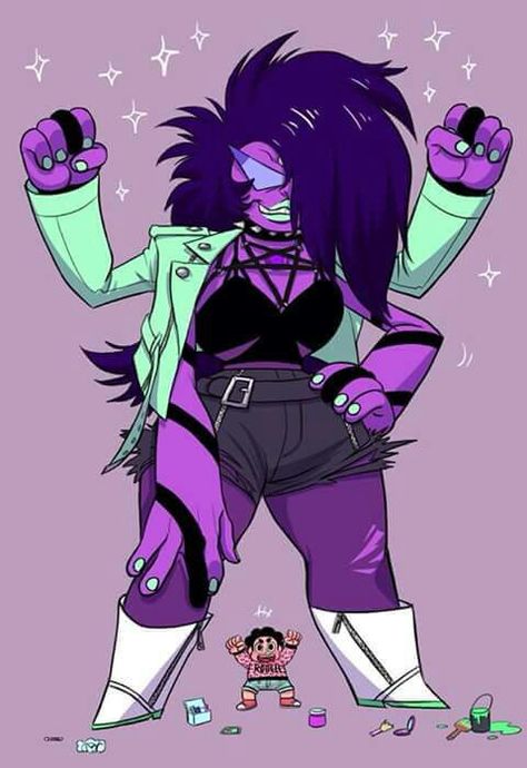 Sugilite and Steven makeover Camille League Of Legends, Magical School, Steven Universe Fusion, Cristal Gems, Steven Uni, Steven Universe Diamond, Greg Universe, Steven Universe Anime, Steven Universe Drawing