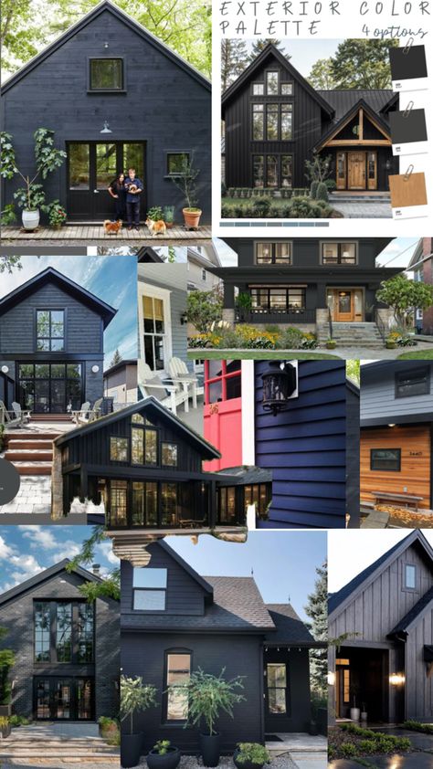 Black Exterior Paint, Dark House, Exterior Ideas, Black Exterior, Exterior Paint, House Exterior, Exterior, Paint, Black