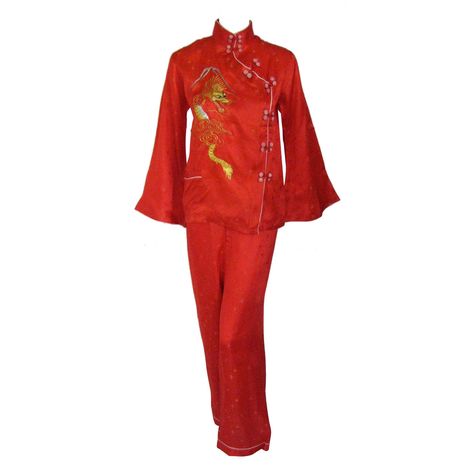 Chinese Night, Lingerie Pajama, Vintage Sleepwear, Lingerie Silk, Silk Pjs, Vintage Pajamas, Silk Clothes, Chinese Silk, Qipao Dress