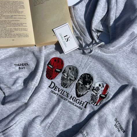 New design 👀 this was created by the lovely @bookloversanonymousx , I hope you love it! daisyhaites #bookstagram #books #windowshopping #books #smallbusiness #booktok #bookstagram #bookstagramuk #booktok #bookmerch #bookishgifts #bookclothing #moodreader #bigbookenergy #thedevilsnight Book Hoodies, Book Sweatshirts, Embroidered Book, Devils Night, The Devils, Water Waste, Love Books, Book Clothes, Bookish Gifts