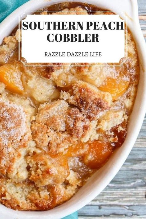 Cobbler Recipes Easy, Southern Peach Cobbler, Easy Peach Cobbler Recipe, Smores Dessert, Peach Dessert Recipes, Peach Cobbler Easy, Fruit Cobbler, Peach Desserts, Peach Cobbler Recipe