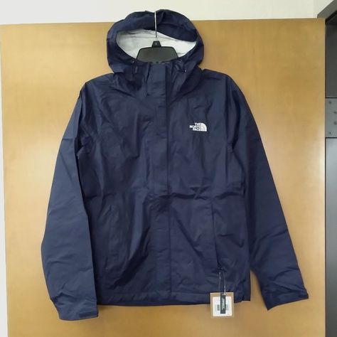 The North Face Women's Venture Rain Jacket, Small - TNF Navy, NEW, Authentic Raincoat North Face, The North Face Jacket Blue, Blue North Face Jacket Outfit, Rain Coat Aesthetic, Rain Coat Outfit, North Face Jacket Outfit, North Face Rain Coat, Perfect Stuff, Tnf Jacket