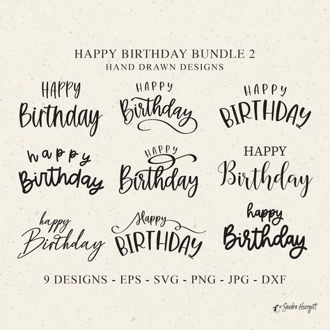 Birthday greeting card for a plotter#birthdayfont #happybirthday #fontdesign #celebration #birthdaywishes Happy Birthday Hand Lettering, Happy Birthday Calligraphy, Happy Birthday Font, Doodle Fonts, Bday Cards, Birthday Letters, Number Balloons, Vinyl Cut, Photo Overlays