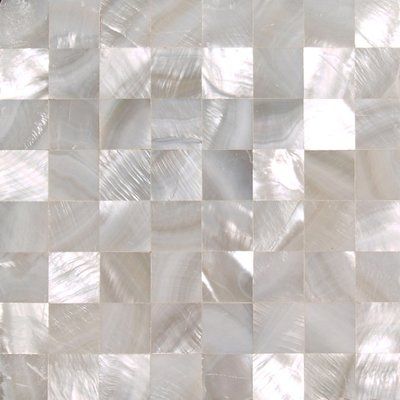 SeaTile 4" x 4" Authentic Seamless Polished Shell Square Liner Tile in White Mother of Pearl Seashell Tile, Shell Mosaic Tile, Shell Tiles, Stainless Steel Tile, Pearl Tile, Bullnose Tile, Shell Mosaic, Matte Tile, Border Tiles