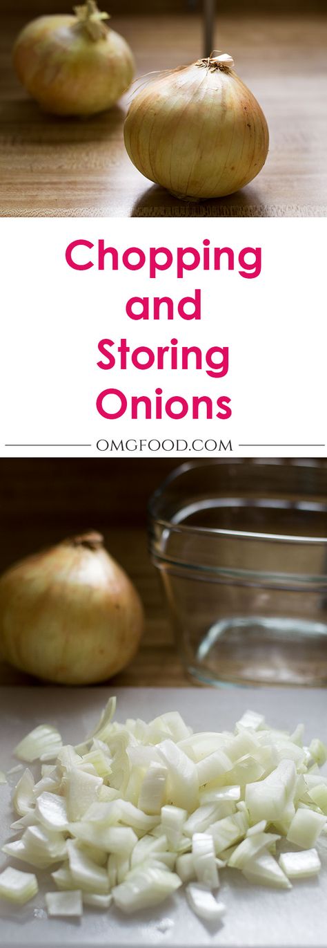 Food Prep: Chopping and Storing Onions | omgfood.com How To Store Chopped Onions, Storing Onions, Food Prep, Sharing Board, Kitchen Tips, Chopped Onions, Kitchen Hacks, Food Bloggers, Onions