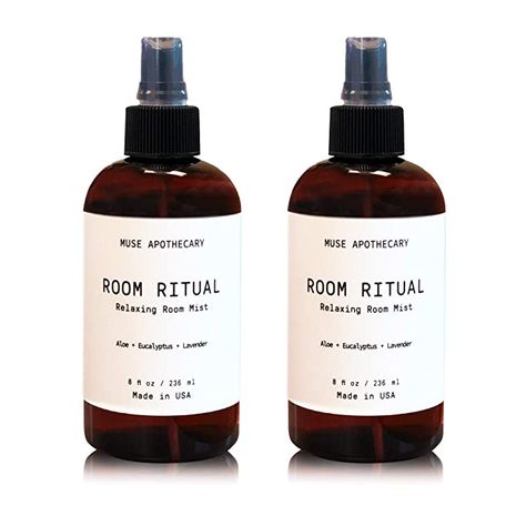 Amazon.com: Muse Bath Apothecary Room Ritual - Aromatic and Relaxing Room Mist, 8 oz, Infused with Natural Essential Oils - Aloe + Eucalyptus + Lavender, 2 Pack: Beauty Apothecary Room, Calming Rituals, Relaxing Room, Room Mist, Lavender Spray, Pillow Mist, Natural Aromatherapy, Eucalyptus Mint, Lavender Tea