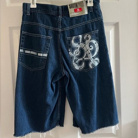 SOUTH POLE JORTS South Pole Clothing, Big Boy Fashion, South Pole Jeans, Pole Clothes, Skate Fits, Pole Shorts, Hip Hop 90s, Southpole Jeans, Slay Outfits