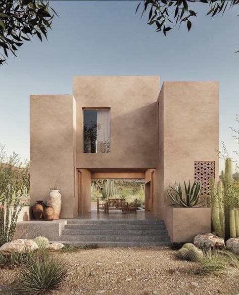 Desert Home Exterior, Adobe House, Casas The Sims 4, Desert Homes, October 21, In The Desert, Small House Design, Style House, Architecture Model