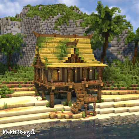 A Minecraft Beach House with a full Interior!
You can download this build on my Patreon, just follow the link! Minecraft Raised House, Beach Shack Minecraft, Tropical Village Minecraft, Minecraft Jungle Cottage, Minecraft Beach Building Ideas, Minecraft Tiki House, Minecraft Island Layout, Minecraft Hawaii House, Costal Minecraft House