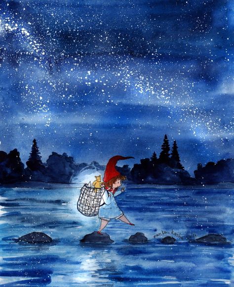 Manka Kasha, It Sketch, Water Doodle, Gouache Illustration, Storybook Art, Art Night, Girl Drawings, Unique Drawings, Ink Watercolor