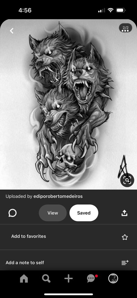 Hellhound Tattoo, Half Sleeve Tattoos Wolf, Werewolf Tattoo, Skull Art Tattoo, Wolf Tattoo Sleeve, Armband Tattoo Design, Greek Mythology Tattoos, Cool Chest Tattoos, Art Top