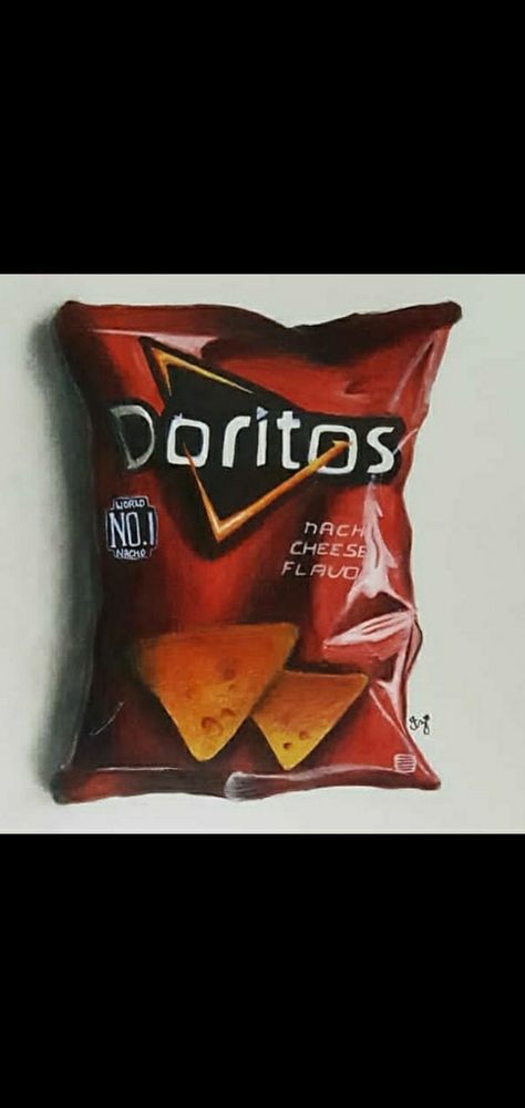 Chip Bag Drawing, Bag Of Chips Drawing, Chips Drawing Food, Taco Bags Doritos, Dorito Nachos In A Bag, Pencil Shading, Nachos, Chip Bag, Chips