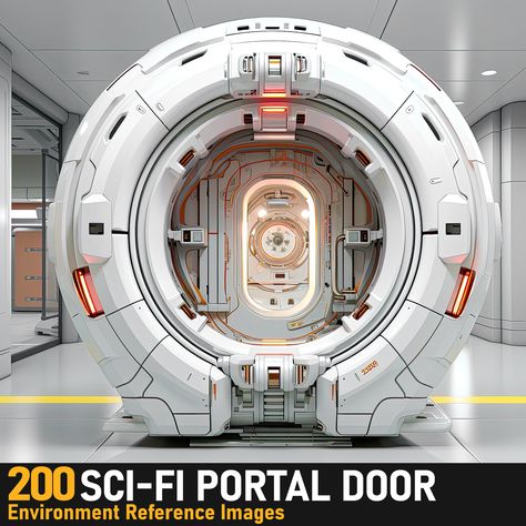 Sci-fi Portal Door|4K Reference Images,  on ArtStation at https://www.artstation.com/artwork/m8V1ke Sci Fi Portal, Scifi Door, Game Animation, Portal Game, Animation Illustration, Sci Fi Design, Kids Mood, Game Concept Art, Game Concept