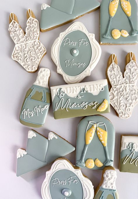 Mountains Bachelorette, Mountains And Martinis, Mountain And Mimosas Bachelorette, Bach Cookies, Bachelorette Party Ideas Mountains, Mountain And Mimosas, Mountains And Martinis Bachelorette, Mountains And Mimosas, Mountains And Mimosas Bachelorette