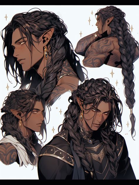 Best of Midjourney Style overseen by ThetaCursed, License: CC BY-NC 4.0 Hair Braid Reference, Dnd God Concept Art, Black And Gold Character Design, Hảir Style Drawing Reference, Man With Long Hair Drawing, Hairstyles For Very Fine Hair, Character Design God, Short Hairstyle Women Drawing, Long Hair Men Drawing