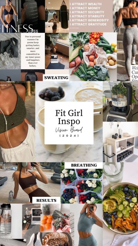 Productive Lifestyle, Faster Way To Fat Loss, Healthy Aesthetic, Creating A Vision, Girl Motivation, Aesthetic Motivation, Fitness Vision Board, Aesthetic Fitness, Workout Space