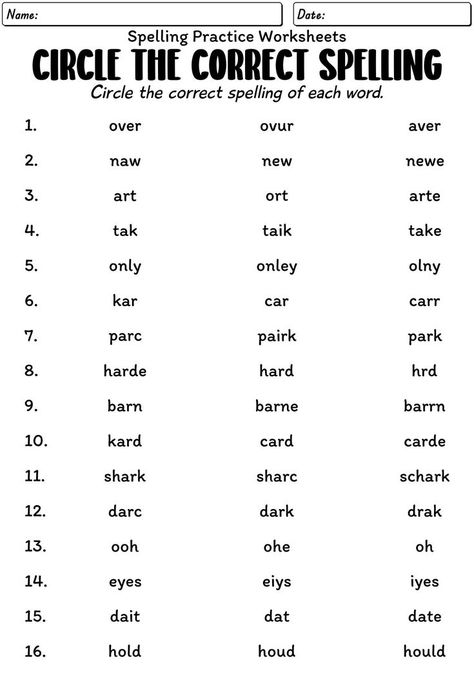 Make learning fun and effective with our printable spelling practice worksheets. Enhance spelling skills and vocabulary in an enjoyable way with our engaging worksheets. Get your hands on our printable worksheets and level up your spelling game today! #SpellingPractice #PrintableWorksheets #LearnToSpell #printablespellingpractice Grade 3 Spelling Worksheets, Free Printable Spelling Worksheets, Fun Ways To Practice Spelling Words, English Spelling Worksheets, 4th Grade Spelling Words List, 2nd Grade Ela Worksheets, 3rd Grade English Worksheets, 2nd Grade Spelling Words List, Free Spelling Worksheets