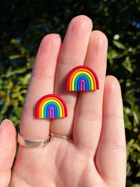 PRIDE Earrings Pride Studs Rainbow Earrings Pride Collection LGBTQ Clay Earrings Hippie Earrings Cute Earrings - Etsy Rainbow Earrings Clay, Polymer Clay Pride Earrings, Pride Clay Earrings, Alcohol Store, Pride Diy, Pride Earrings, Pride Jewelry, Pride Jewellery, Pride Collection